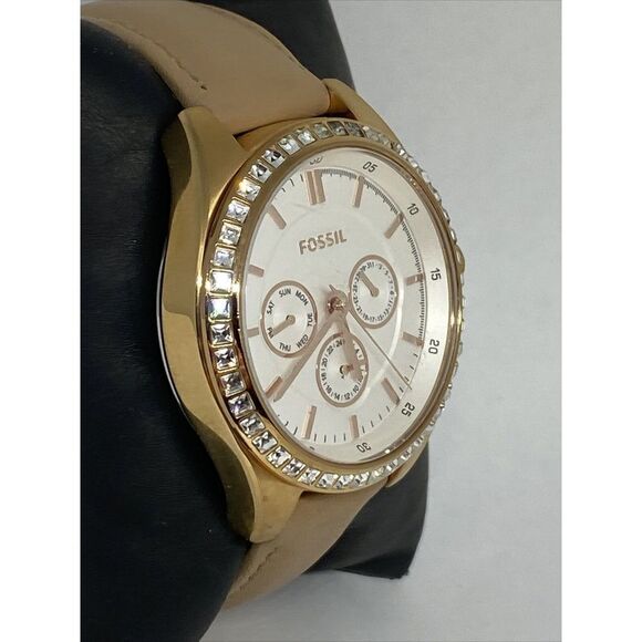 Fossil Carissa BQ1767 Women's Beige Leather Band Analog Dial Quartz Watch LJ466 - Picture 5 of 12